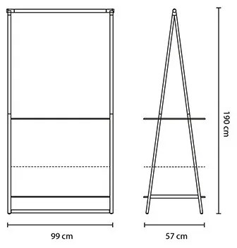 Suport multifunctional pentru haine Brabantia Linn 1008930, Otel, Alb