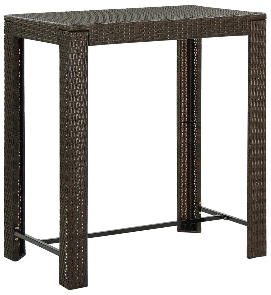 vidaXL Masă de bar de grădină, maro, 100 x 60,5 x 110,5 cm, poliratan