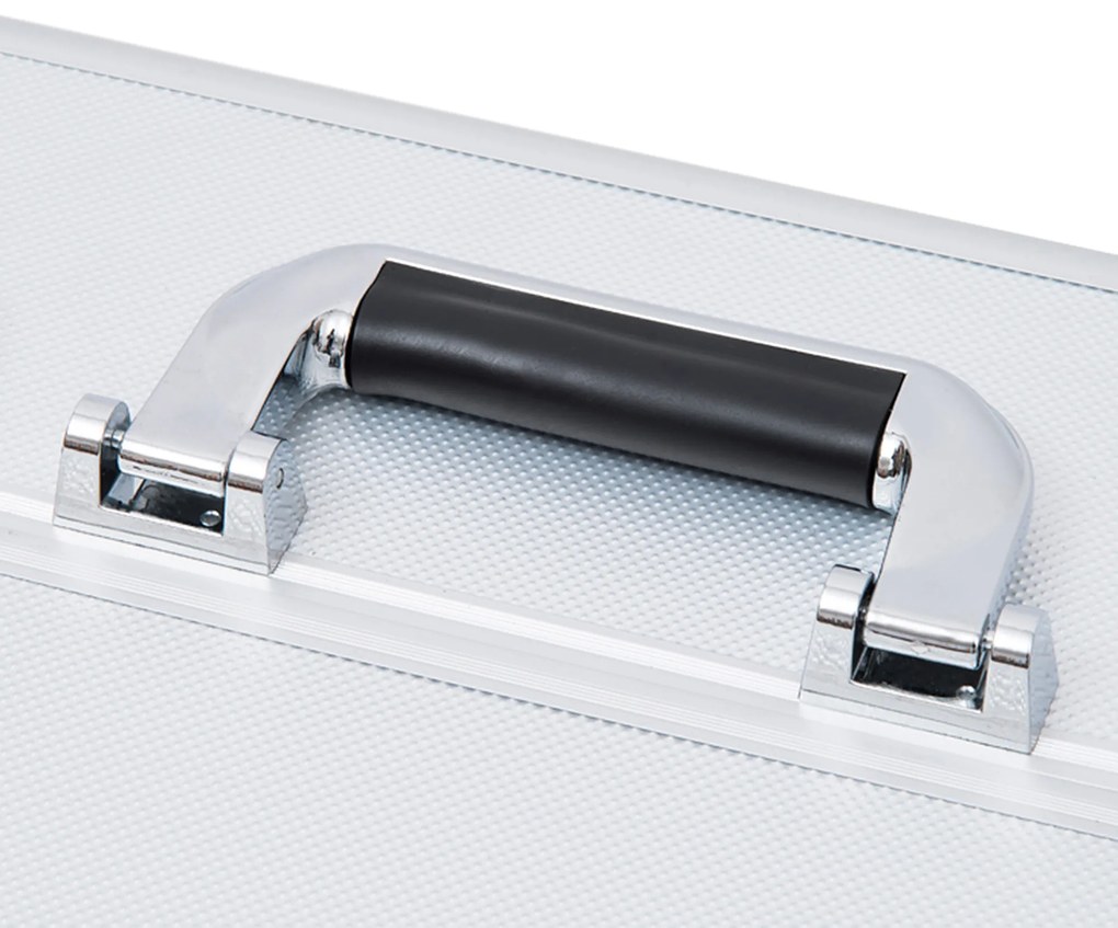 HOMCOM Cutie de Machiaj în 3 Nivele, Geantă Profesională pentru Cosmetică, 36,5x24x29 cm, Argintiu | Aosom Romania