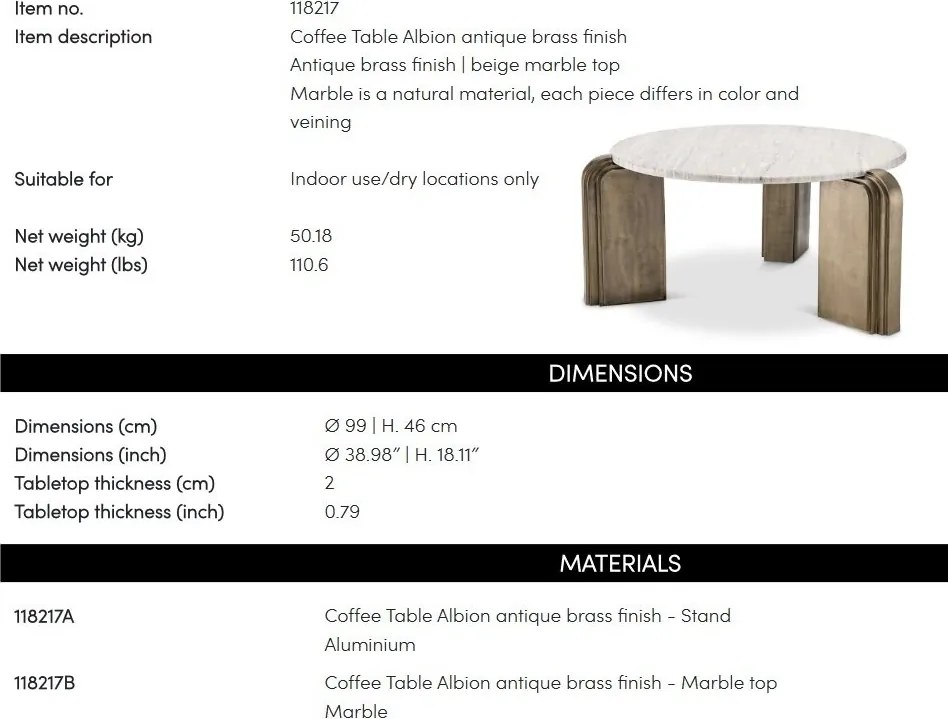 Masuta auxiliara design LUX realizate manual Albion