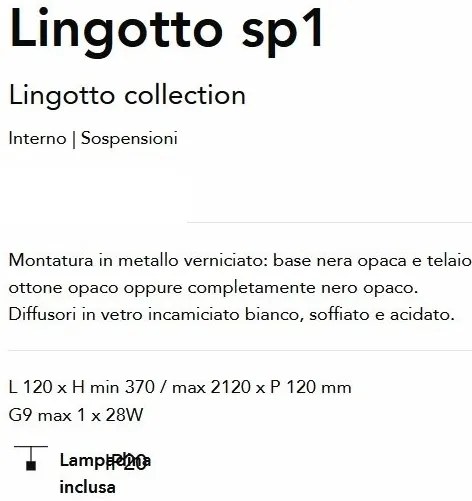 Pendul modern design minimalist Lingotto sp1 negru