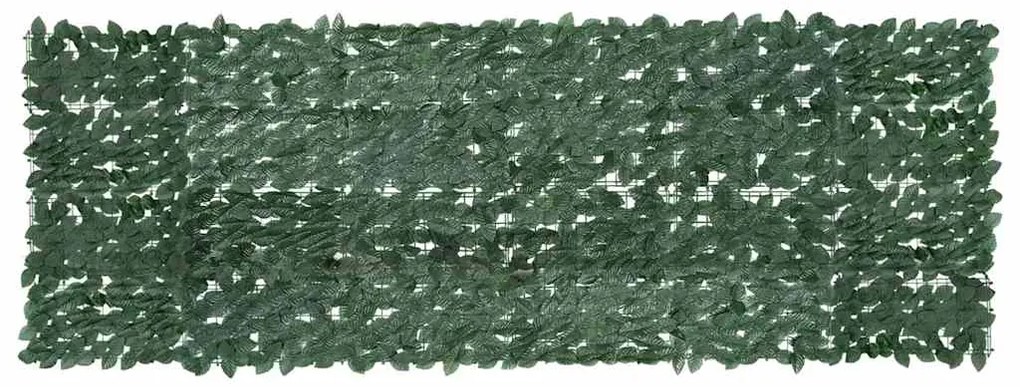 vidaXL Paravan de balcon, frunze verde închis, 300x100 cm