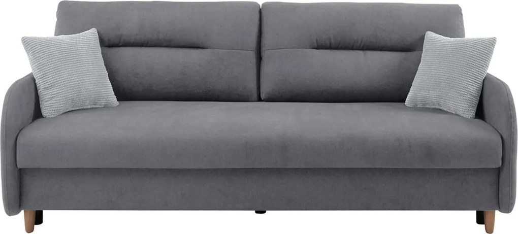 Canapea extensibila VERTO, stofa catifelata gri - Asti 23, 206x93x88 c