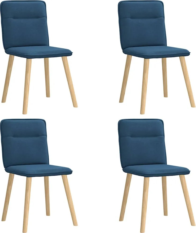 vidaXL Scaune de bucătărie, 4 buc., albastru, material textil