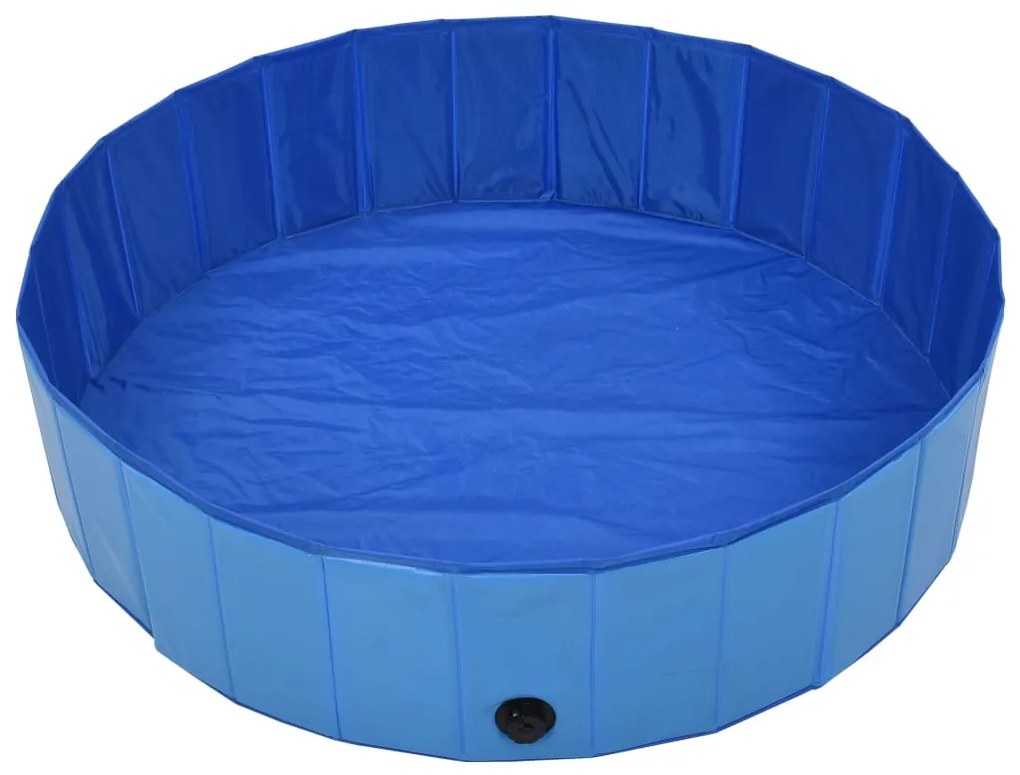 Piscina pentru caini pliabila, albastru, 120 x 30 cm, PVC