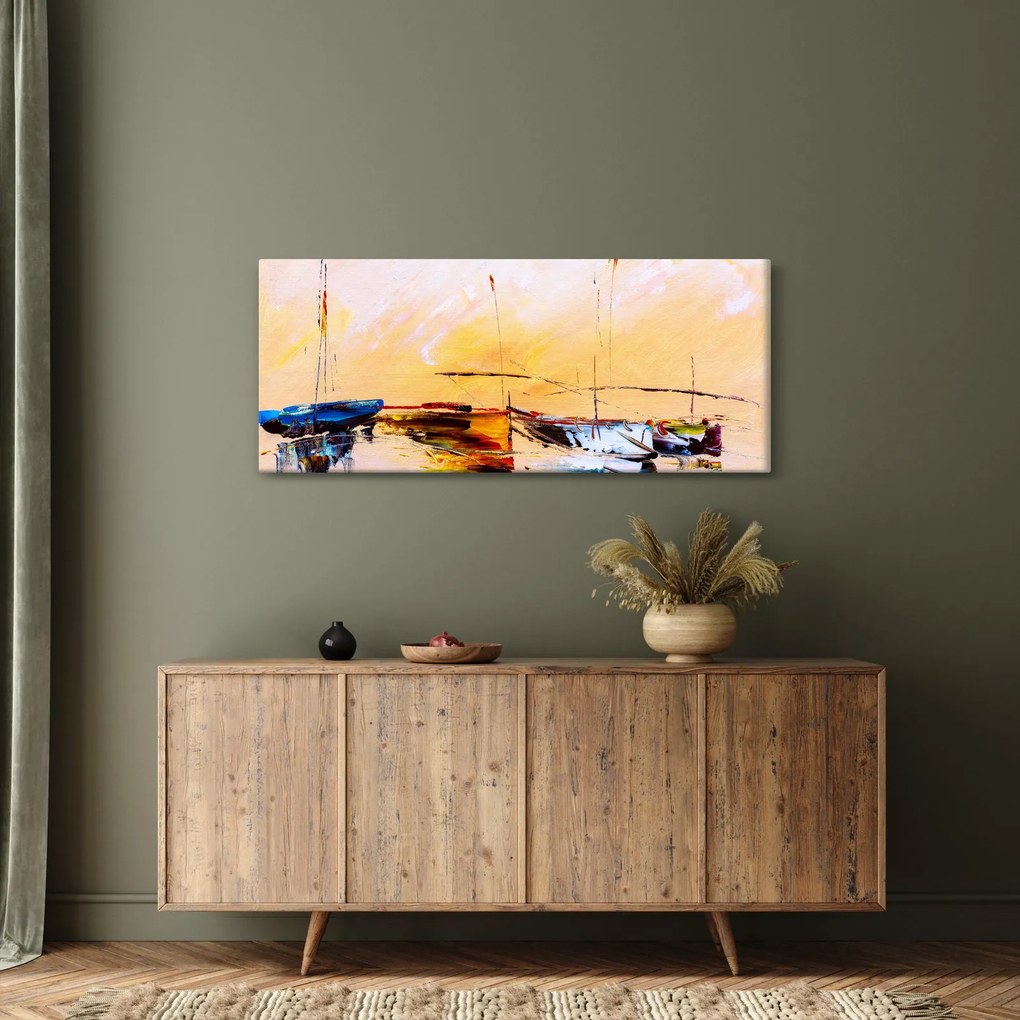 Tablou - Pictură barcă (120x50 cm)