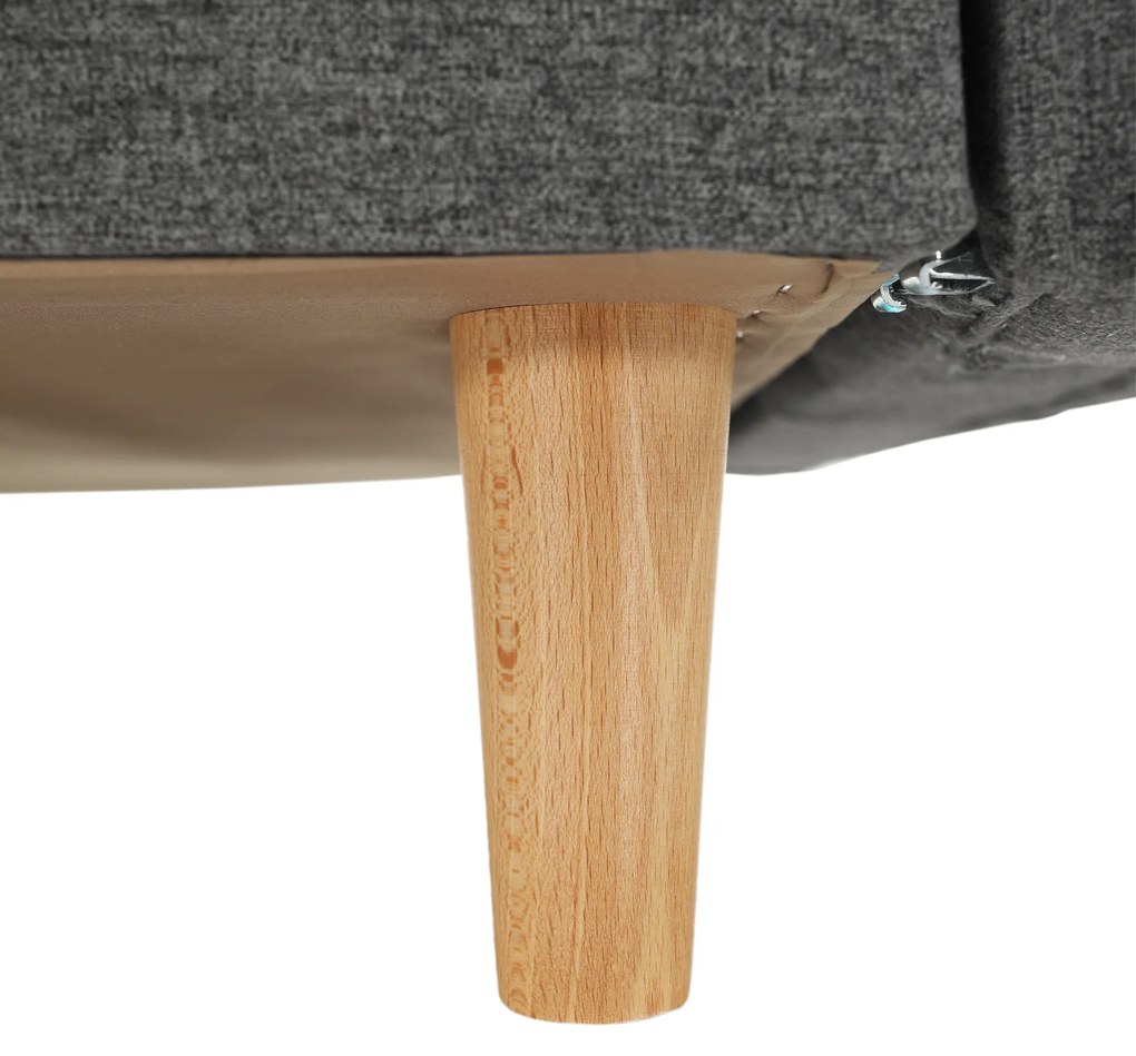Fotoliu complet tapiţat, material textil gri închis, AMEDIA