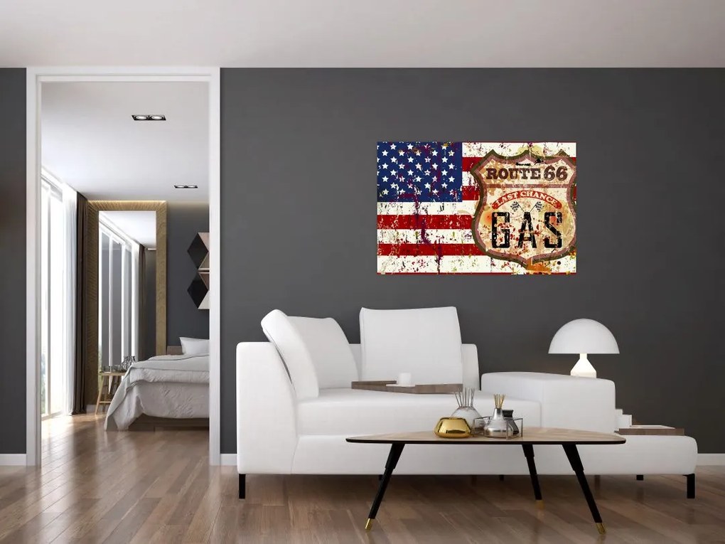 Tablou - Vintage steag (90x60 cm)