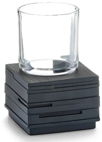 Pahar pentru periuta din polirasina, Slate Black, l8,3xA8,3xH11,5 cm
