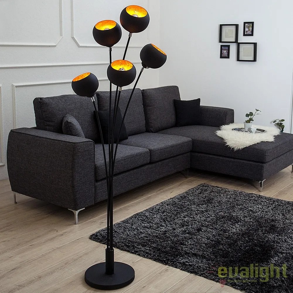 Lampadar / Lampa de podea moderna Magma negru/ auriu A-37004 VC