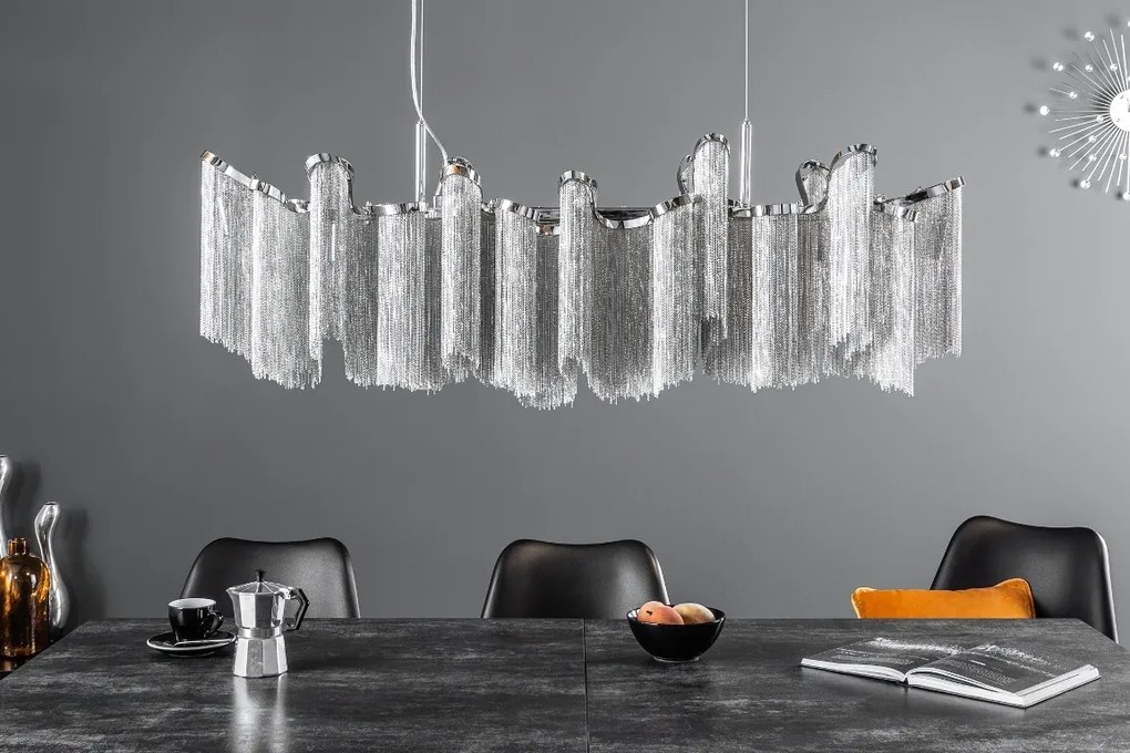 Lustra design extravangant Elegance 118cm, argintiu A-39107 VC