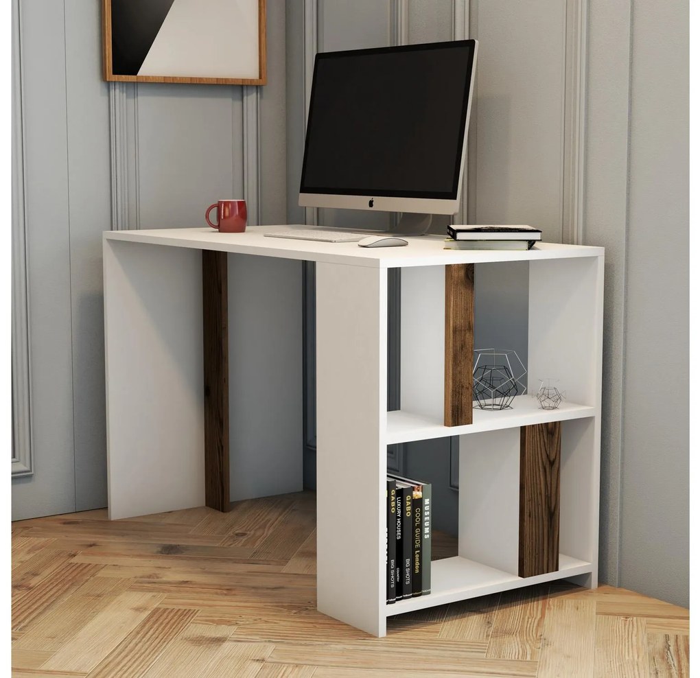 Masă PC Limba (Alb + Nuc). 1088795