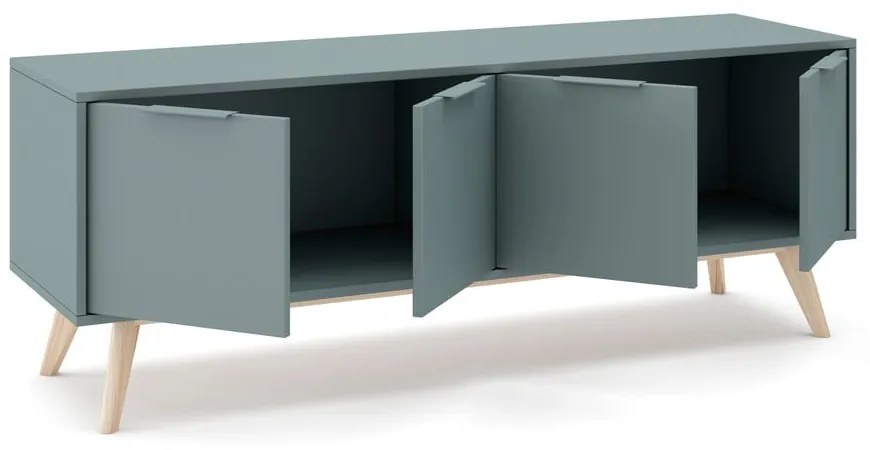 Comodă TV verde prăfuit 140x53x40 cm Pisco – Marckeric