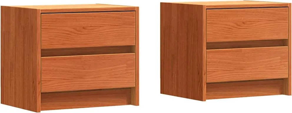 vidaXL Mese de noptieră 2 pcs Maroniu cerat 40 x 30.5 x 35.5 cm