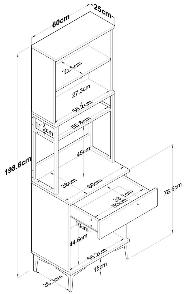 Dulap de bucătărie Bulelo 1 (alb) . 1094288