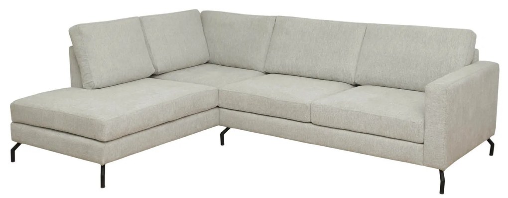 Coltar fix EMIL D, cu arcuri, colt stanga, crem, 268x204x86 cm