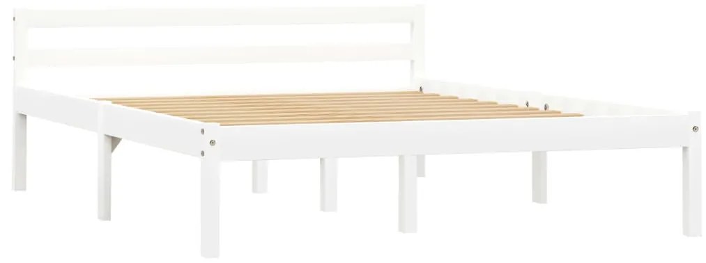 283186 vidaXL Cadru de pat, alb, 120 x 200 cm, lemn masiv de pin