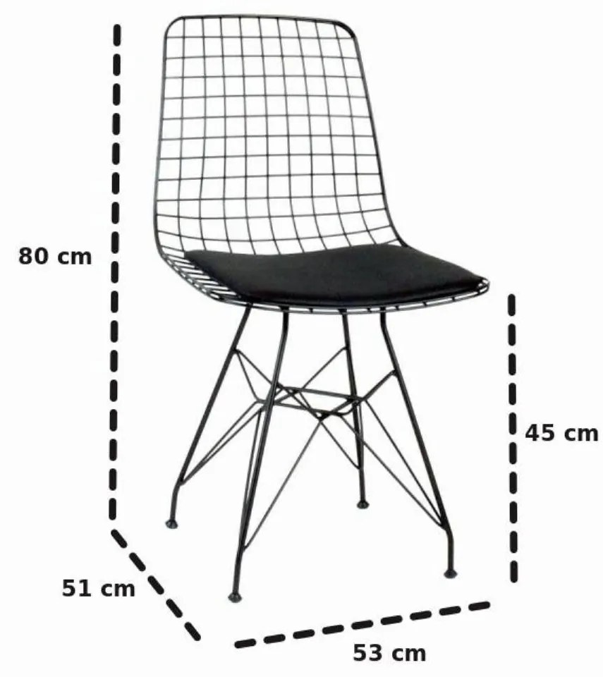 Scaun metal Frame, Negru, 53 x 80 x 51 cm