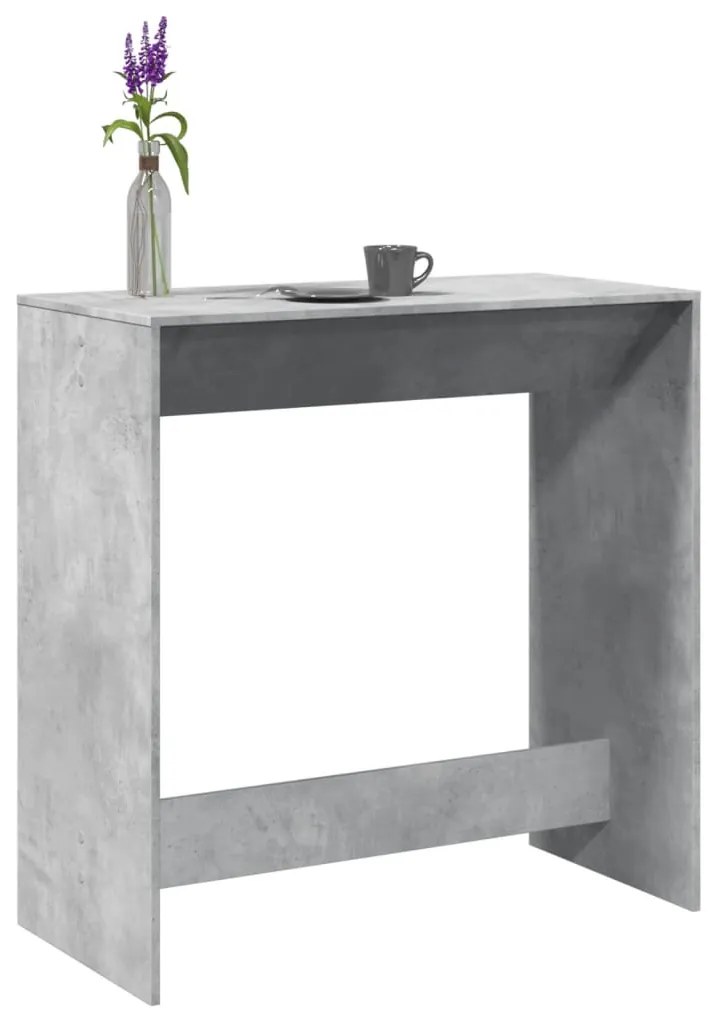 vidaXL Masă de bar, gri beton, 102x50x103,5 cm, lemn prelucrat