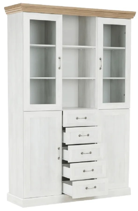 Vitrină, pin nordic/stejar sălbatic, ROYAL W2D