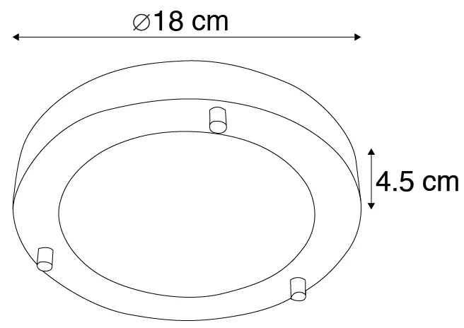 Plafoniera moderna din otel 18 cm IP44 - Yuma