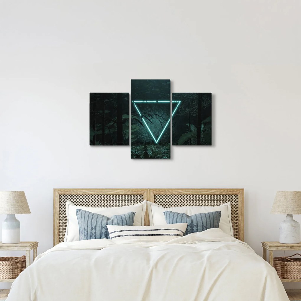 Tablou - Triunghi de neon în junglă (90x60 cm)