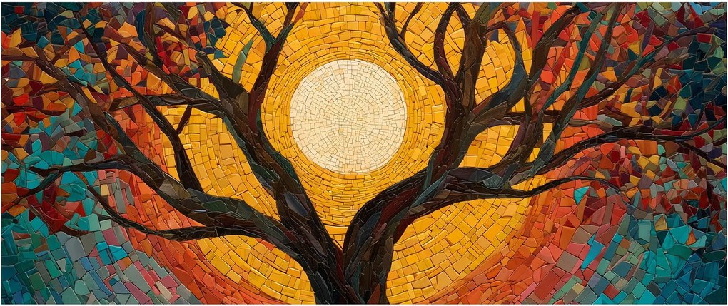 Tablou - Soarele în coroana arborelui vieții (120x50 cm)