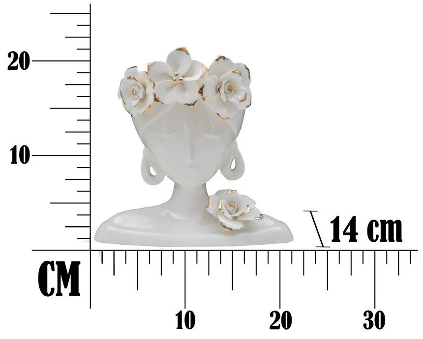 Vază din porțelan Mauro Ferretti Young Woman, alb