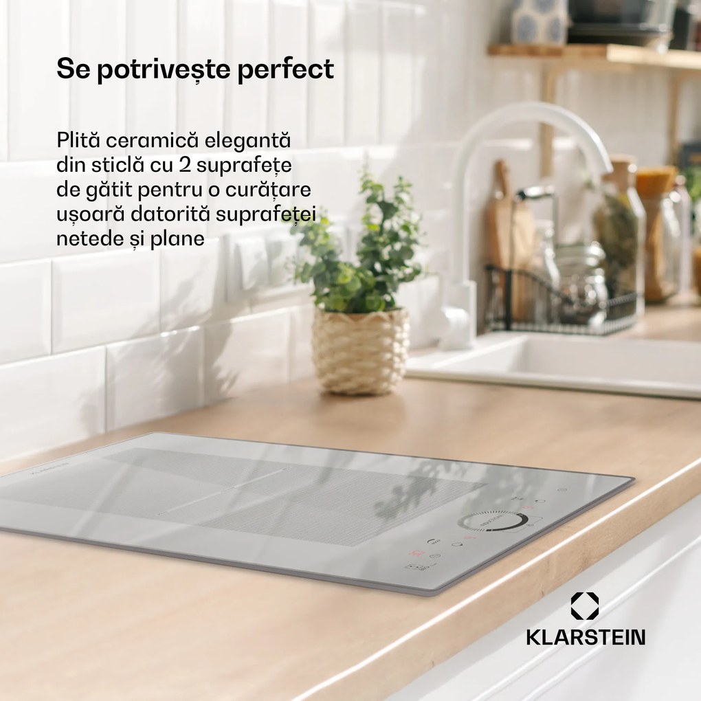 Klarstein Delicatessa Domino Prime, plită incorporabilă, cu inducție, 2 zone, 3500 W