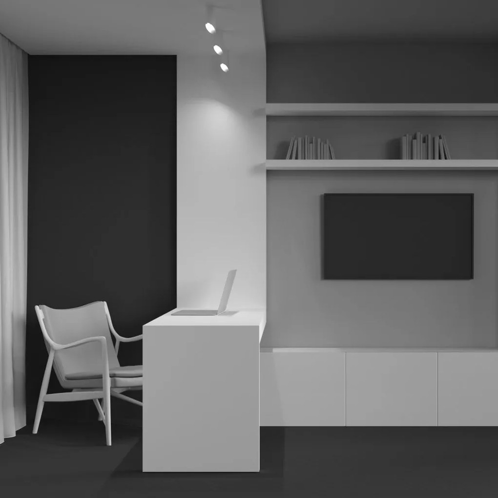 Spot aplicat design tehnic Lipari alb, H-15cm