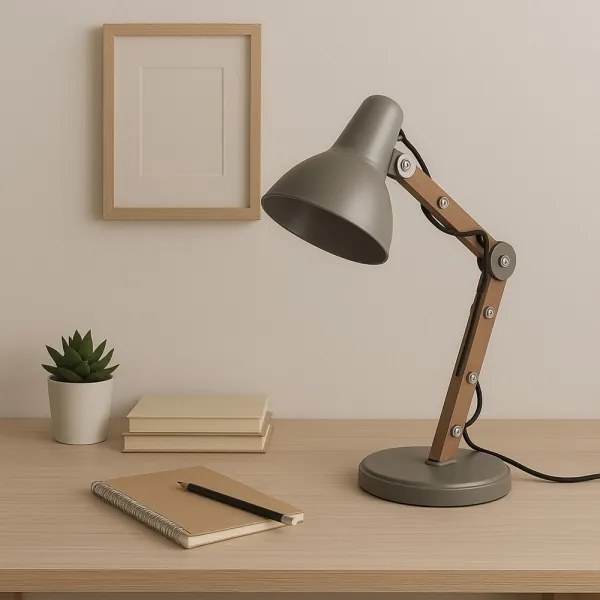 Lampă de masă ONLI ARCHITETTO 1xE27/22W/230V 62 cm gri/maro