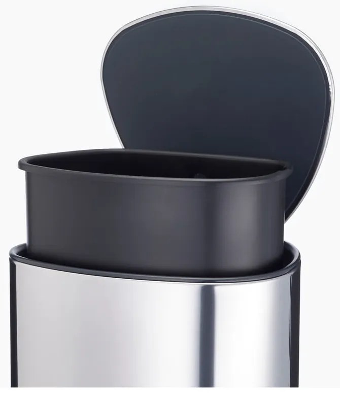 Coș de gunoi argintiu cu pedală din plastic 5 l Luxe – Joseph Joseph