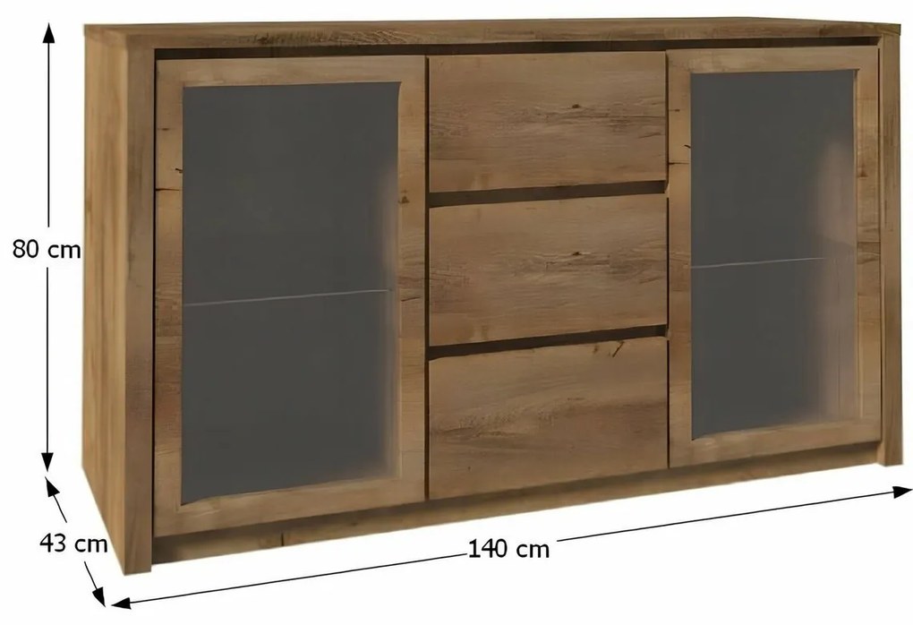 Comoda MONTANA K2D, stejar lefkas