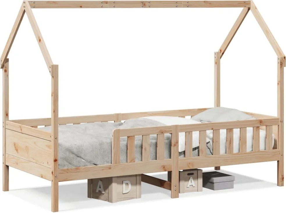 vidaXL Cadru pat tip casă pentru copii, 90x190 cm, lemn masiv de pin