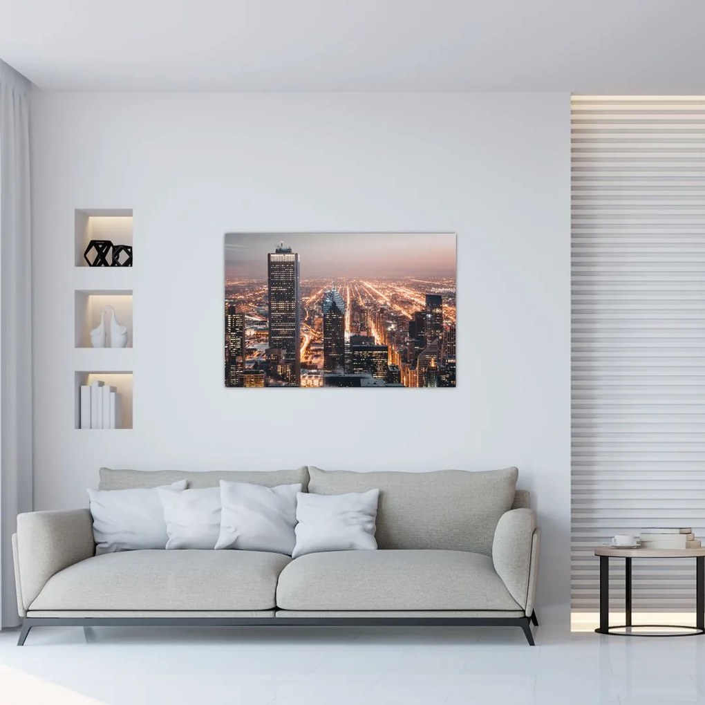 Tabloul cu metropolă luminată (90x60 cm)