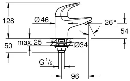 GROHE 20617001 - Baterie monocomandă SWIFT XS, crom lucios