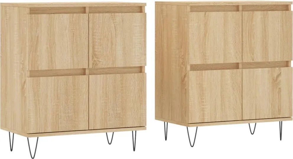 vidaXL Servante, 2 piese, stejar sonoma, lemn prelucrat
