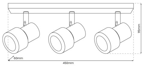 Spot CINO 3xGU10/8W/230V negru