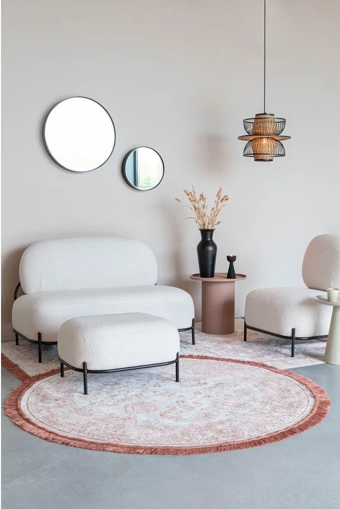 Canapea crem cu tapițerie din țesătură bouclé 125 cm Polly – White Label