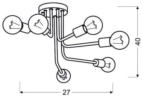 Lustră aplicată SPILL 6xE27/60W/230V