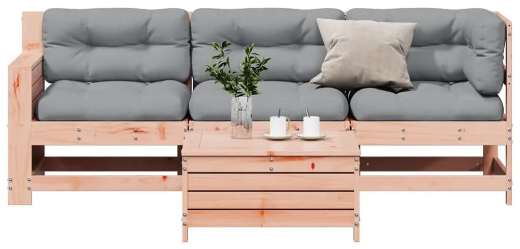 vidaXL Set mobilier de grădină cu perne, 4 piese, lemn masiv douglas