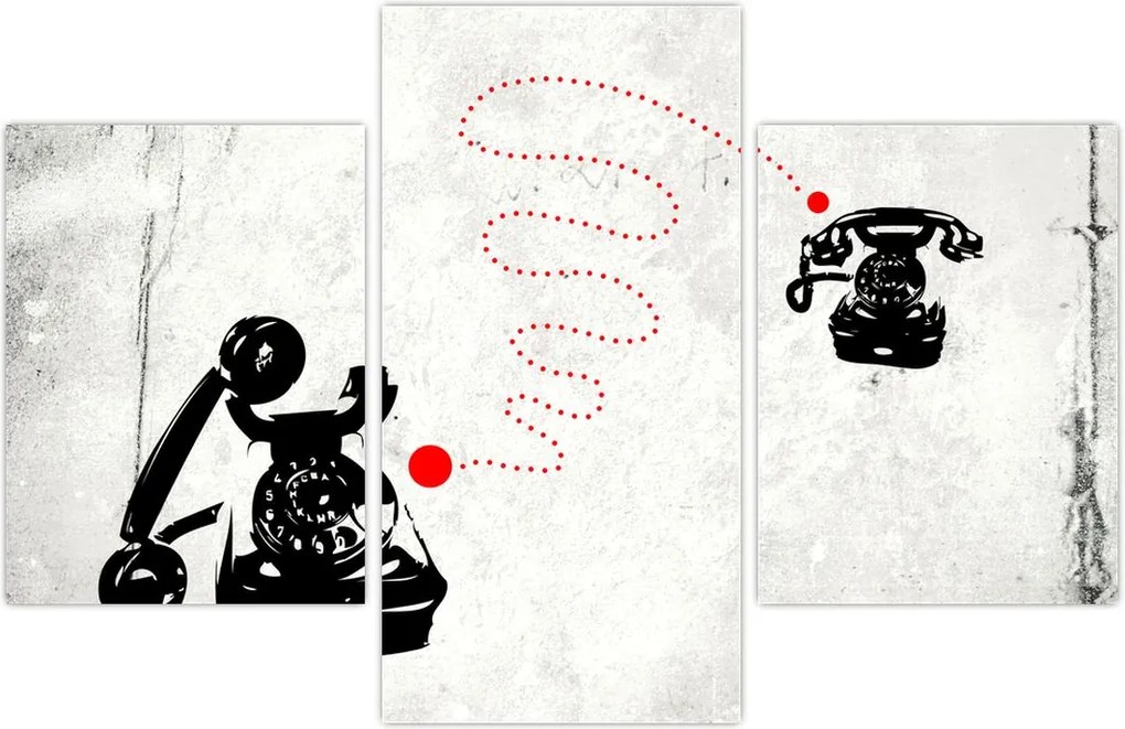 Tablou - Desen de telefon în stilul lui Banksy (90x60 cm)