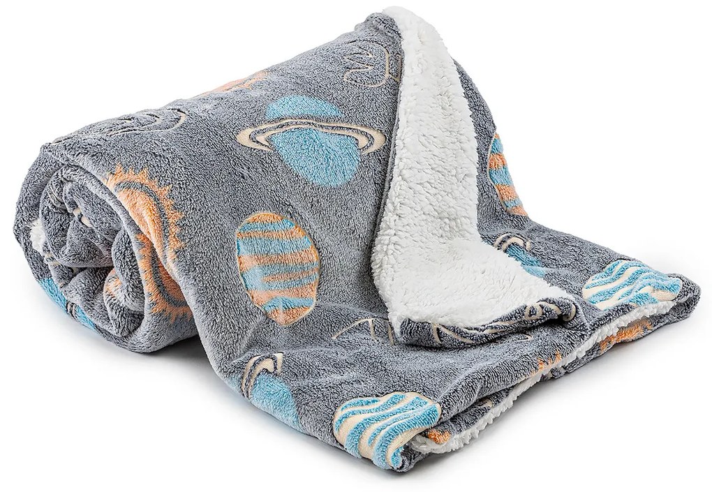 Pătură luminoasă imitație blăniță 4Home Planetarium, 150 x 200 cm