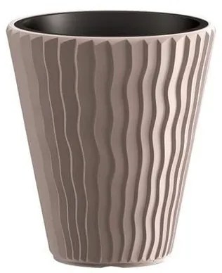 Ghiveci decorativ de flori, rotund, cafeniu, 18 37 L, 39x43.6 cm, Sandy