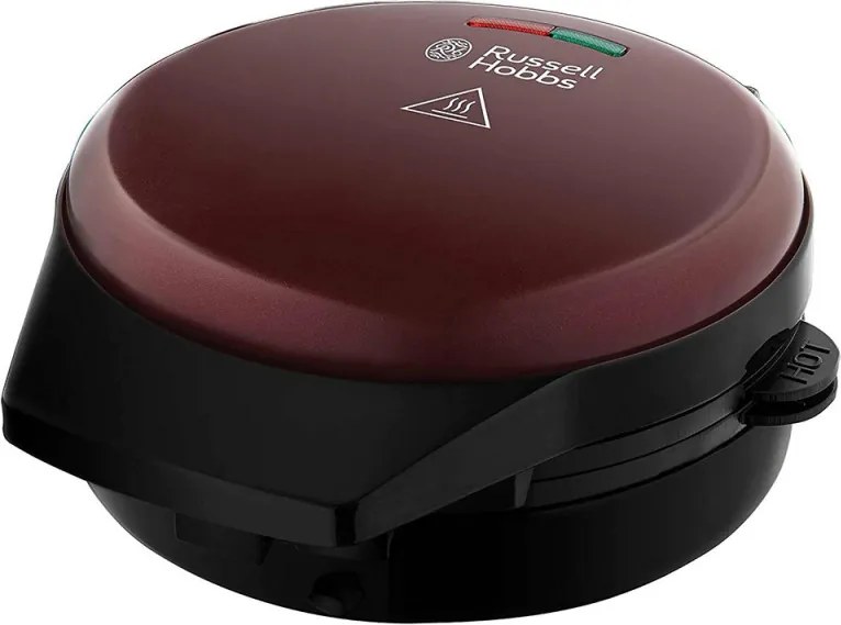 La mâna a doua: Aparat gogosi si vafe 3in1 Russell Hobbs Fiesta 24620-56, 900w, Placi antiadere, Capac cu autoblocare, Bordo/Negru