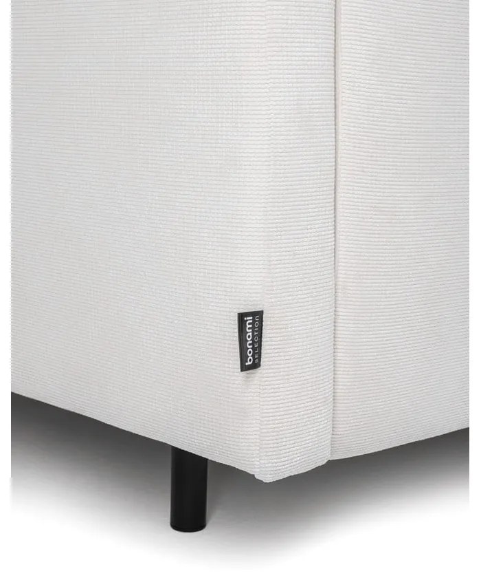 Canapea albă extensibilă/cu spațiu de depozitare cu tapițerie din catifea reiată 215 cm Bjork – Bonami Selection