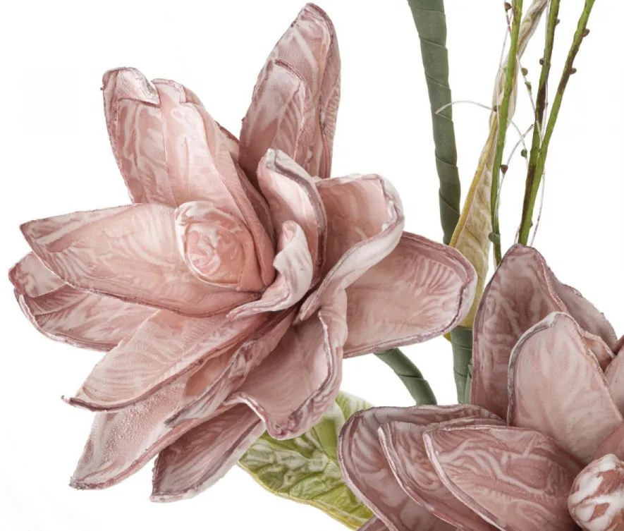 Floare artificiala roz din plastic si metal, ø 30 x H90 cm, Magnolia Mauro Ferreti