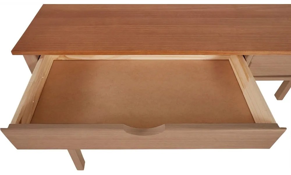 Birou din lemn de pin Støraa Gava, lungime 140 cm