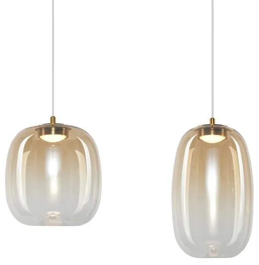 Lustră LED pe cablu VASO LED/15W/230V auriu/fumuriu