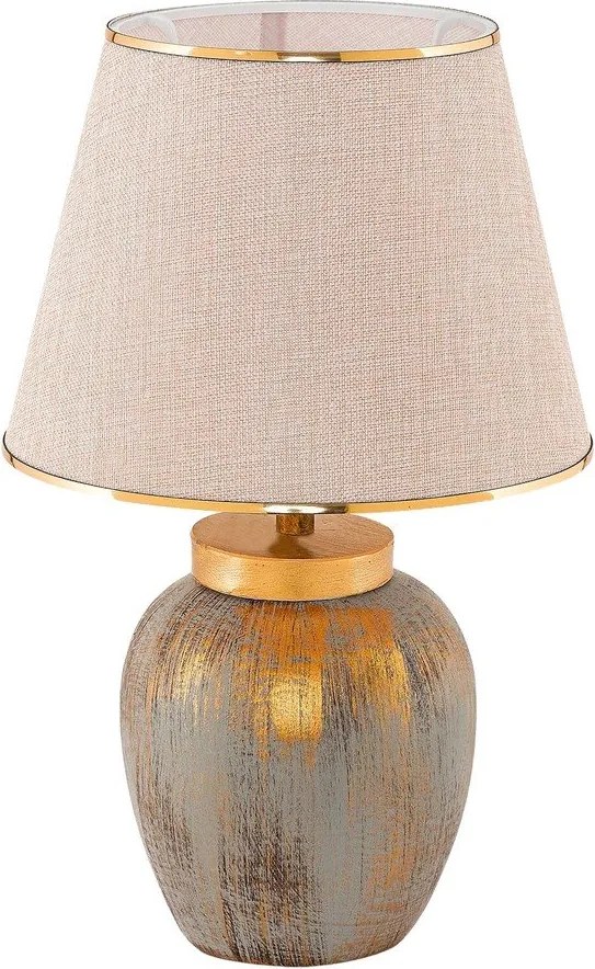 Veioză crem/aurie cu abajur textil (înălțime 47 cm) Yakamoz – Opviq lights